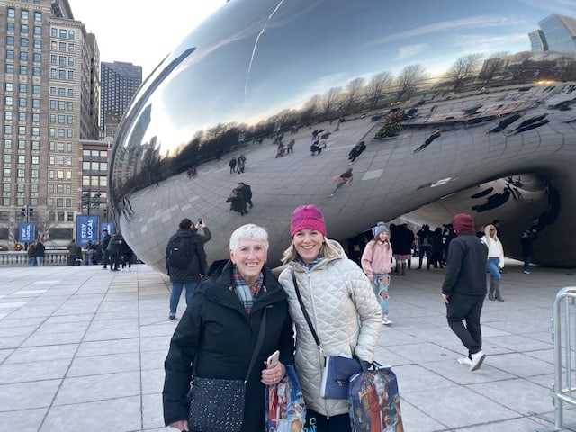 People posing at the Chicago Bean 