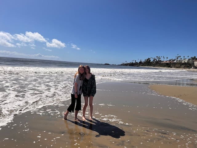 Kids on beach at Laguna Beach California 