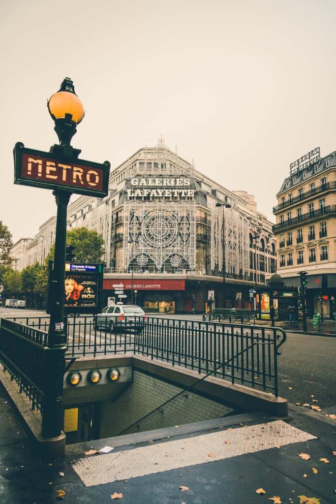 Galeries Lafayette Building in Paris France