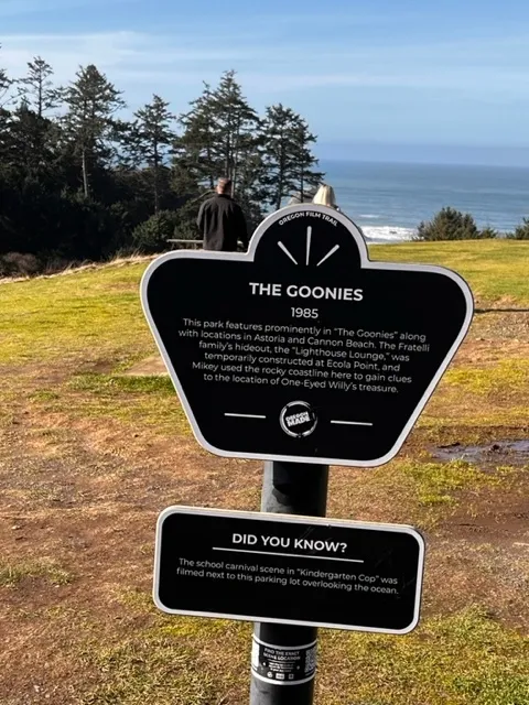 Goonies Sign at Ecola State Park in Oregon 