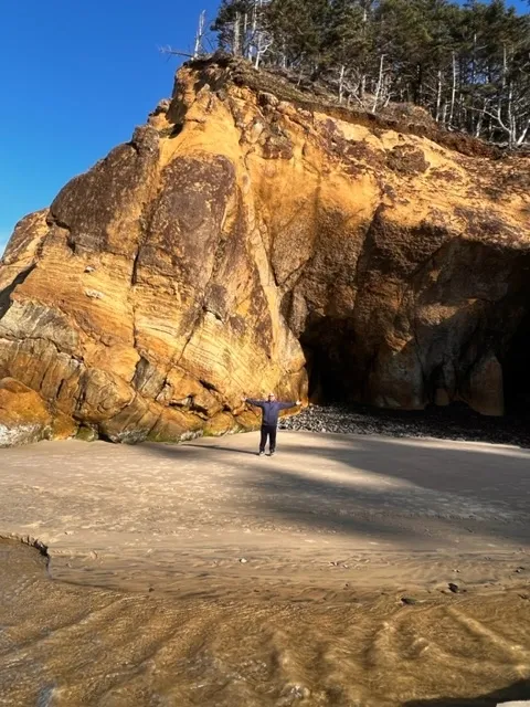 Cave at Hug Point State Recreation Site in Cannon Beach, Oregon 