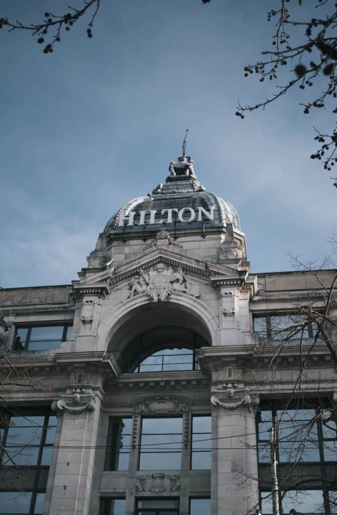 Low Angle Shot of the Hilton Hotel in Belgium