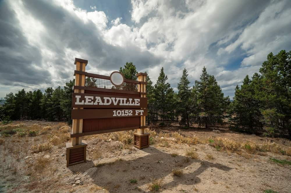 Elevation sign of Leadville, Colorado