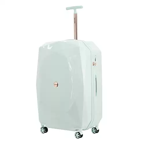 kensie Women's 3D Gemstone TSA Lock Hardside Spinner Luggage, Mint, 20-Inch Carry-On