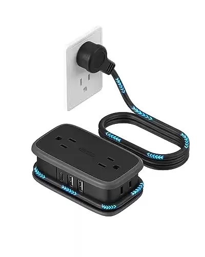 Travel Power Strip with USB C Port