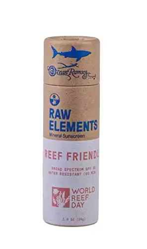 Raw Elements Ocean Ramsey World Reef Day SPF 30 Organic Sunscreen Lotion Stick - Non-Nano Zinc Oxide, Reef-Safe, Cruelty-Free, Moisturizing, Zero Waste Tube,1oz