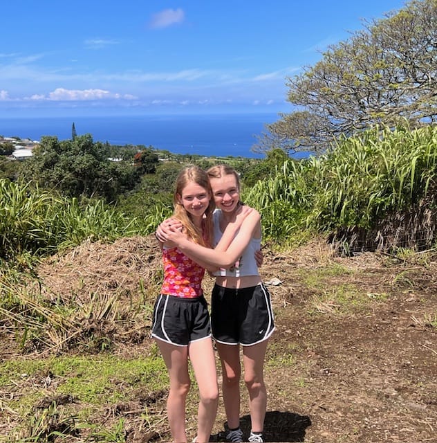 Girls posing on the Big Island of Hawaii