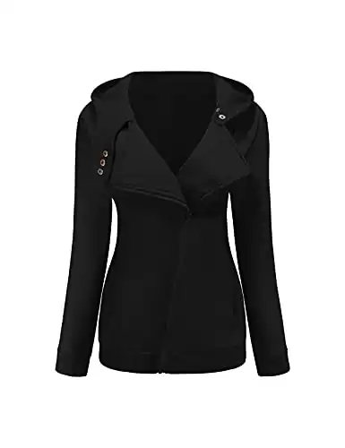 Sopliagon Women Zip Up Hoodie Sweatshirt Long Sleeve Fleece Hooded Jacket Coat