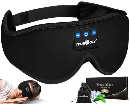 MUSICOZY Sleep Headphones Bluetooth 5.2 Headband Sleeping Headphones Sleep Eye Mask