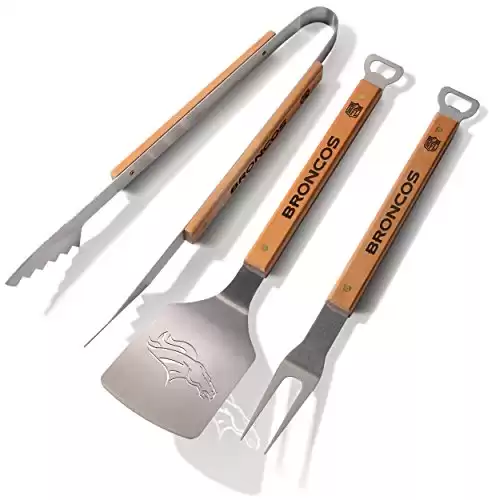 YouTheFan NFL Denver Broncos Classic Series 3-Piece BBQ Set Stainless Steel, 22" x 9"