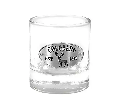 Americaware Whiskey 2 oz Shot Glass With Etched Colorado Medallion