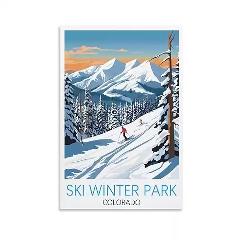 Ski Winter Park Colorado Vintage Travel Poster Landscape