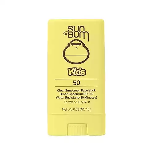 Sun Bum Kids SPF 50 Clear Sunscreen Face Stick | Wet or Dry Application