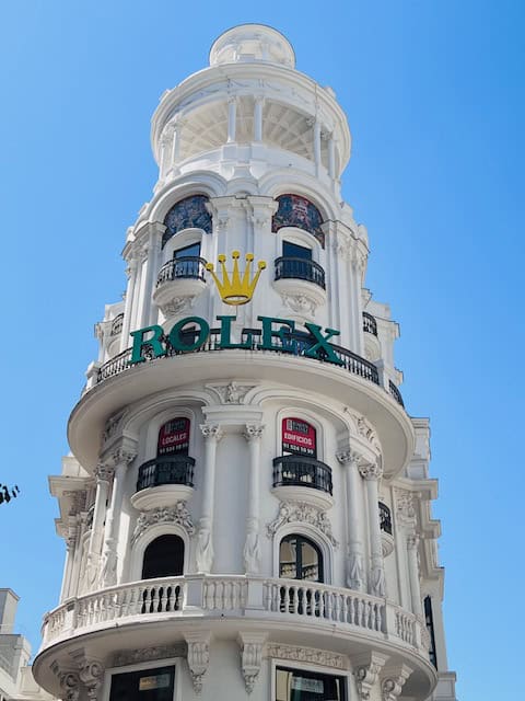 Rolex building along the Gran Via in Madrid, Spain