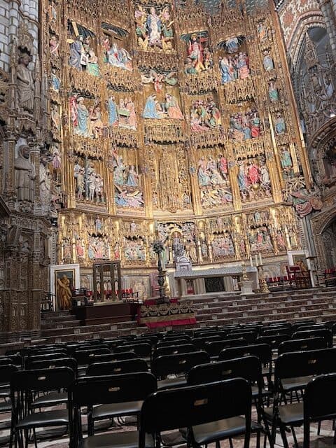 The intricate alter at the Main Chapel in the Cathedral of Toledo