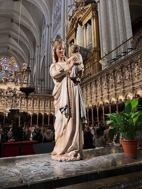 Statue of the Virgin Mary called the White Virgin in the Cathedral of Toledo Choir Room