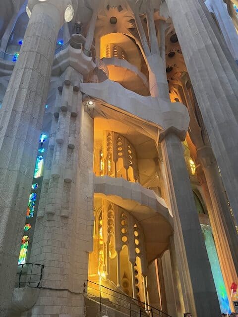 Inside the Sagrada Familia in Barcelona, Spain