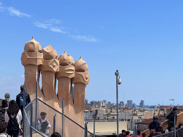 Rooftop statues at Casa Mila in Barelona