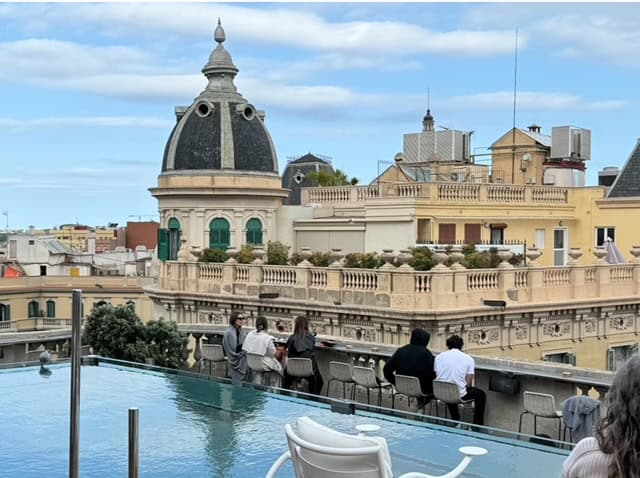 Rooftop of the Ohla Barcelona Hotel in Barcelona, Spain