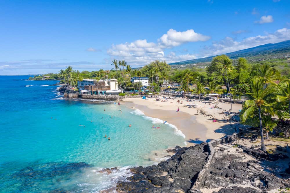 View of Magic Sands Beach in Kona, Hawaii