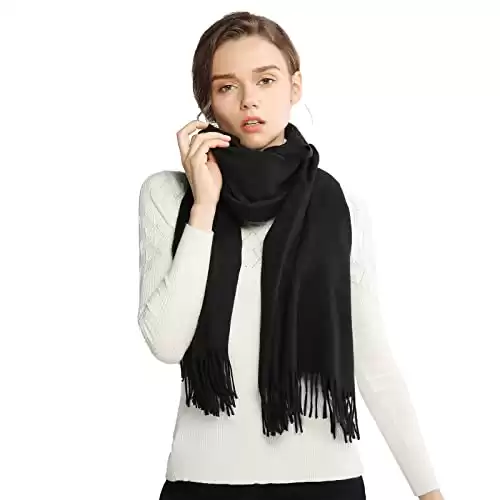 RIIQIICHY Scarfs for Women Fall Winter Black Pashmina Shawls and Wraps for Evening Dresses Wedding Shawl Blanket Scarves
