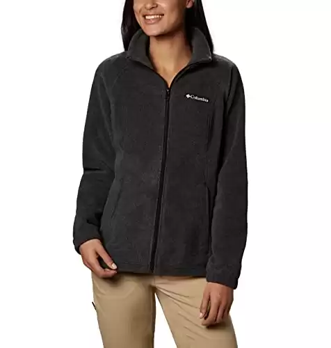 Columbia Womens Benton Springs Full Zip Fleece, Charcoal Heather, Small