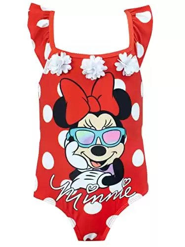 Disney Girls' Minnie Mouse Swimsuit Red Size 7