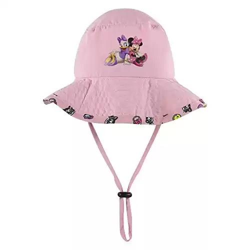 Disney Minnie and Mickey Girls and Boys Sun Boonie Hat - 100% Cotton (Pink)