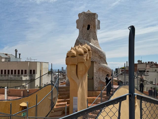 Chimney statues at La Pedera, in Barcelona, Spain