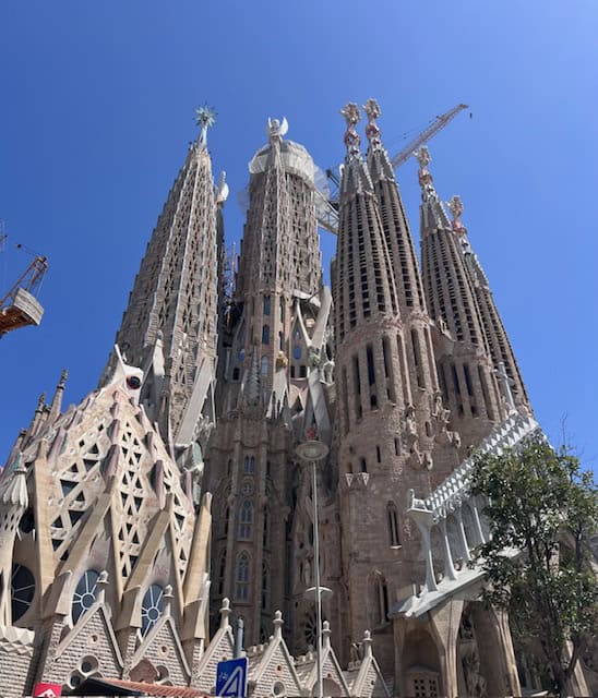 View of the La Sagrada Familia in Barcelona, Spain
