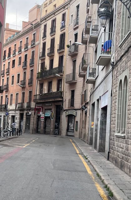 Streets of the Gothic Quarter in Barcelona, Spain