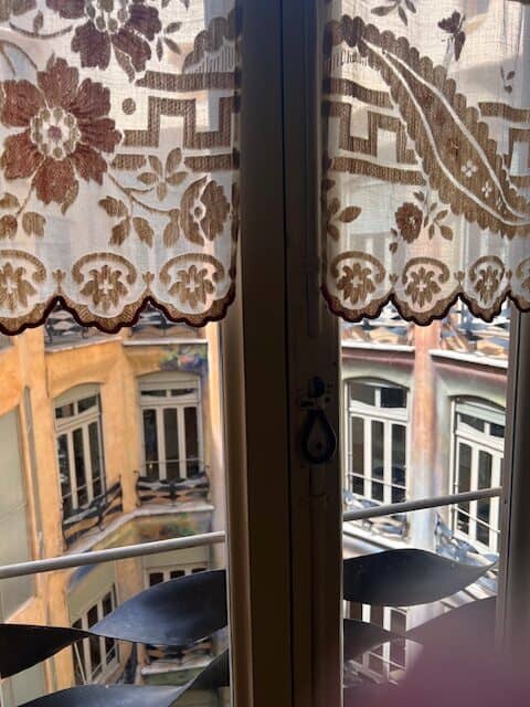 Inside window in La Pedera - Casa Mila in Barcelona, Spain
