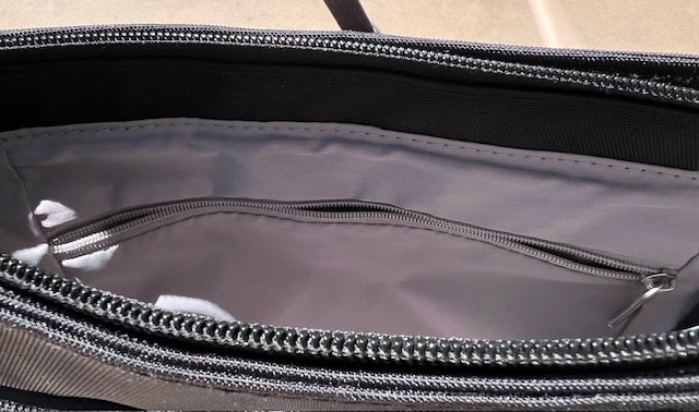 Inside Zipper Pocket on the Travelon Anti-Theft Purse