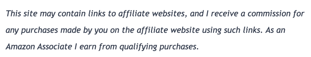 This site may contain links to affiliate websites, and I receive a commission for any purchases made by you on the affiliate website using such links. As an Amazon Associate I earn from qualifying purchases.