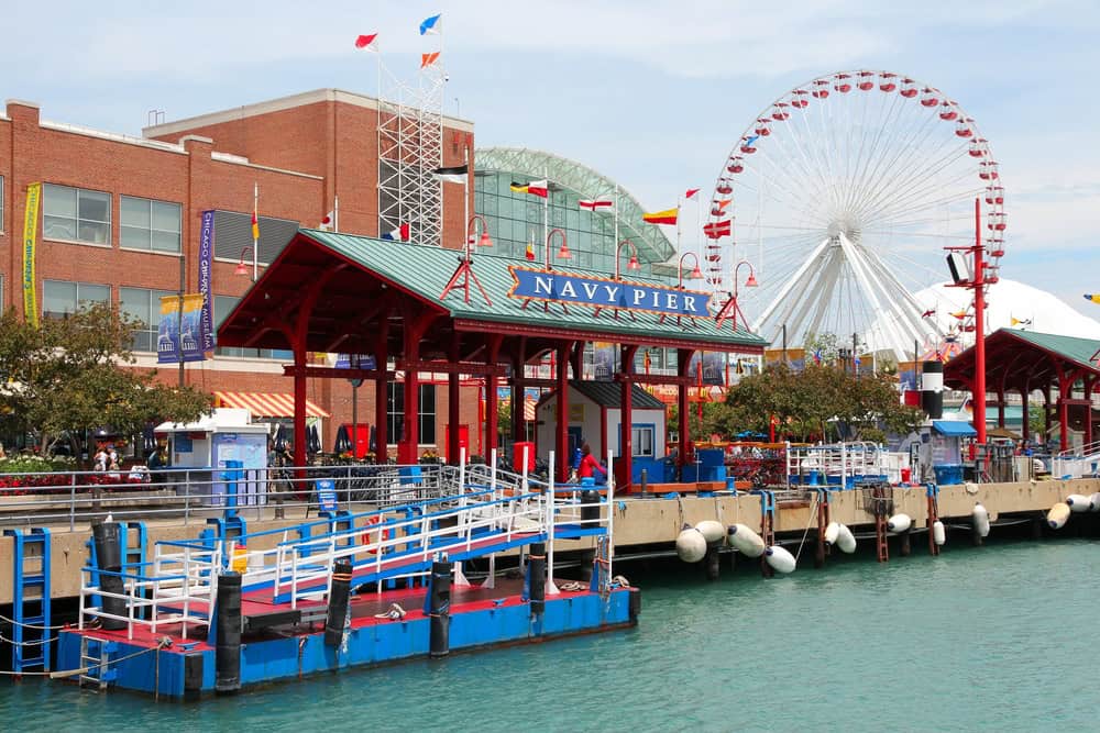 View of ferris wheel at Navy Pier in Chicago
