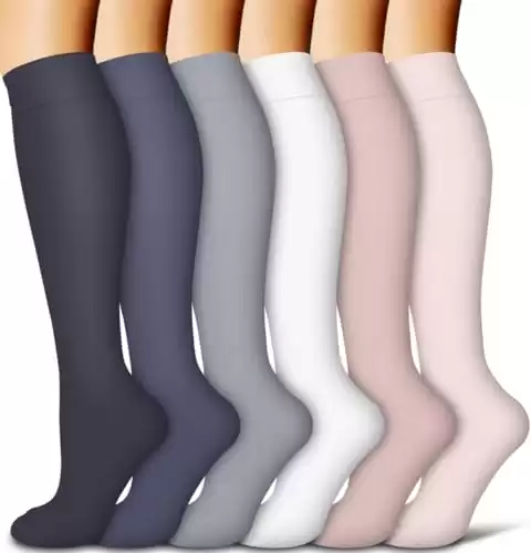 COOLOVER Copper Compression Socks for Women and Men(6 Pairs)