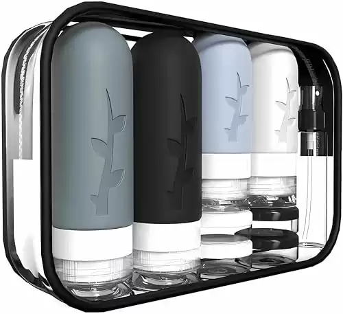 18pack Travel Bottles for Toiletries,TSA Approved Silicone Travel Containers jar for Toiletries