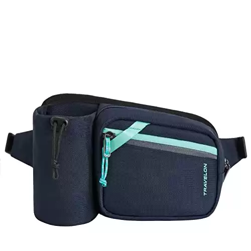 Travelon Greenlander Sustainable Anti-Theft Hip Pack, Galaxy Blue, 10" W x 7" H x 3" D