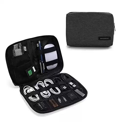 BAGSMART Electronics Organizer Travel Case, Small Cord Bag, Tech Organizer