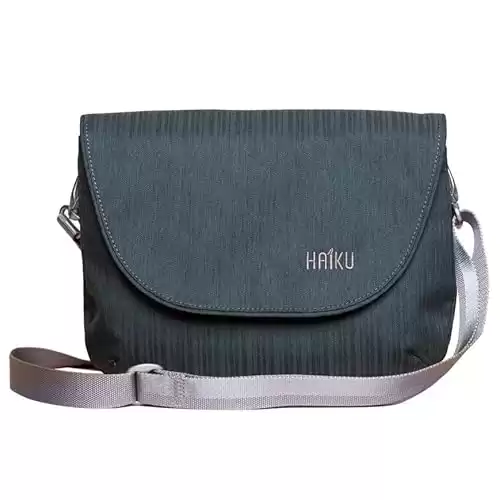 HAIKU Bliss Eco-Friendly RFID Blocking Travel Crossbody Saddle Bag, Deep Forest