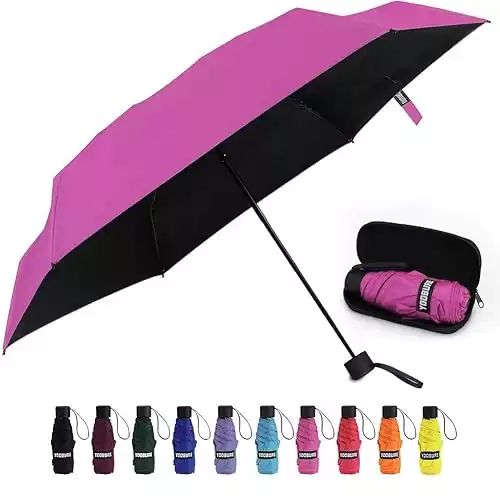Yoobure Small Mini Umbrella with Case Light Compact Design Perfect for Travel
