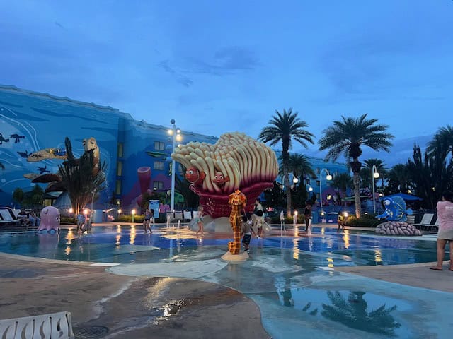 Kids splash area at the Big Blue Pool at the Art of Animation Resort