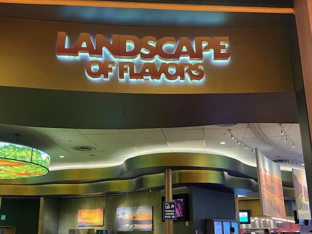 Entrance to the Landscape of Flavors cafeteria at the Art of Animation Resort Disney