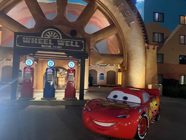 Entrance to the Cars suite of rooms at the Art of Animation Hotel