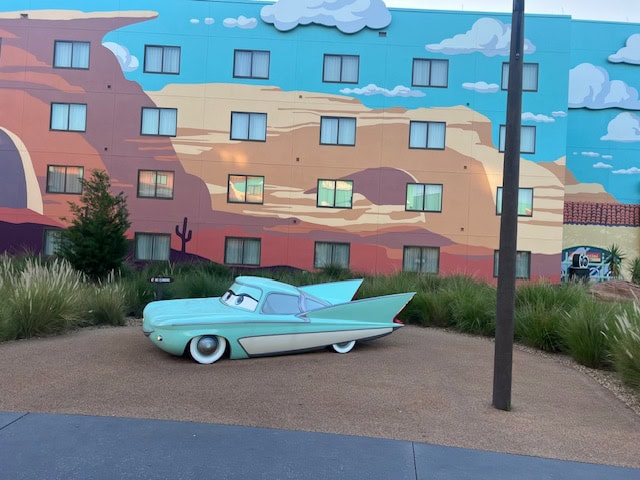 The Cars section of the Art of Animation resort in Disney World