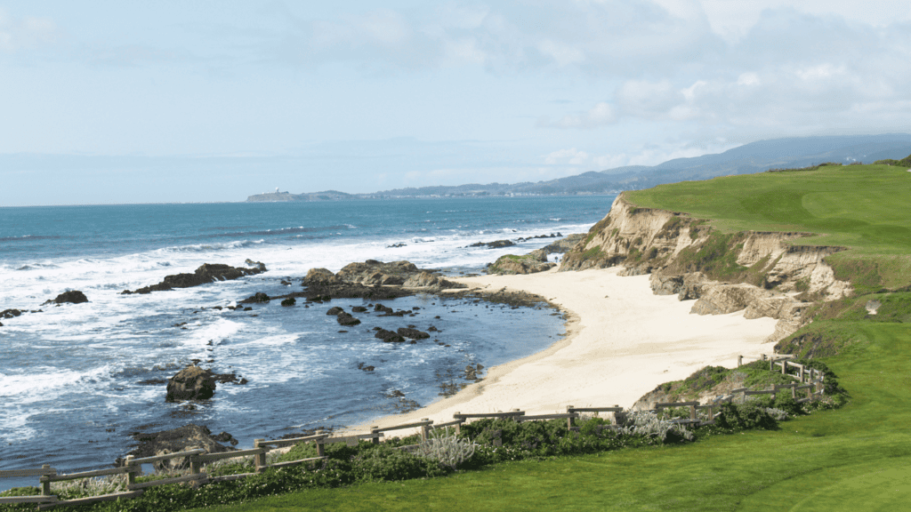 View of Half Moon Bay State Beach in California 