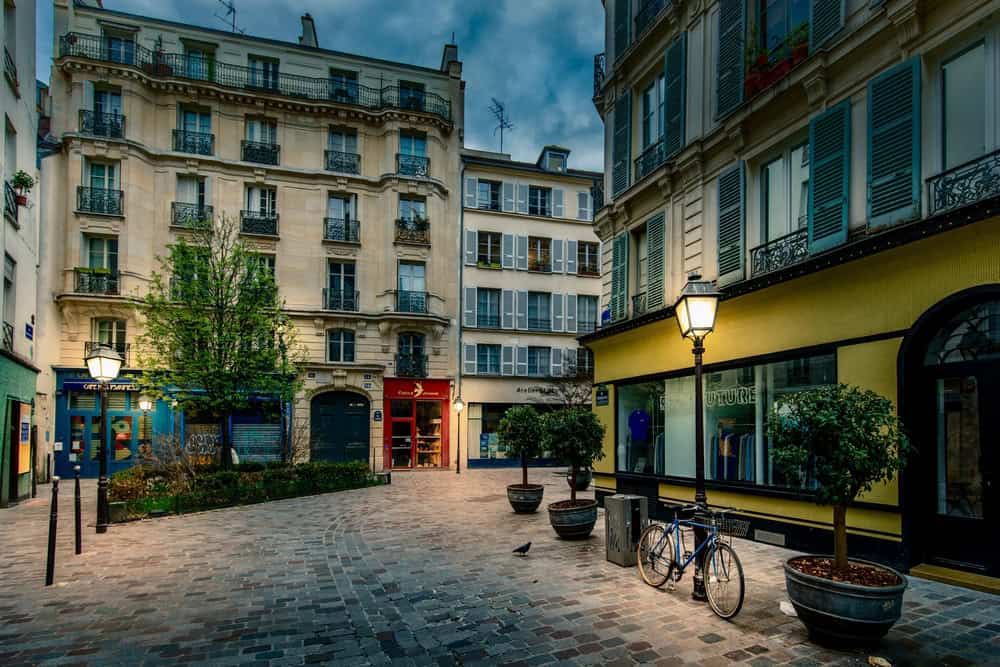 Street in the Le Marais district in Paris