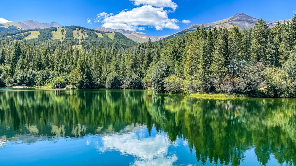 View of Breckenridge ski resort and Sawmill Reservoir 