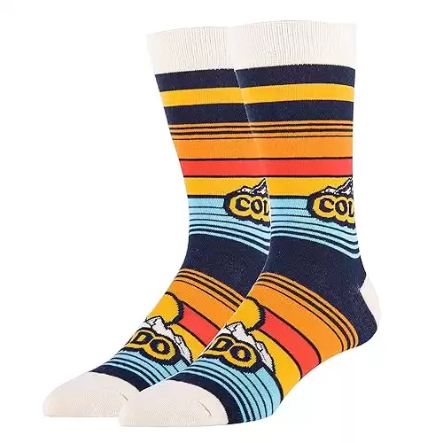 ooohyeah Men's Novelty Crew Socks, City State Gifts Souvenirs, Funny Crazy Silly Casual Socks, Shoe Size 8-13