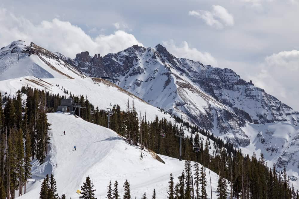 Telluride Ski Slopes  and San Juan Mountains in the winter 